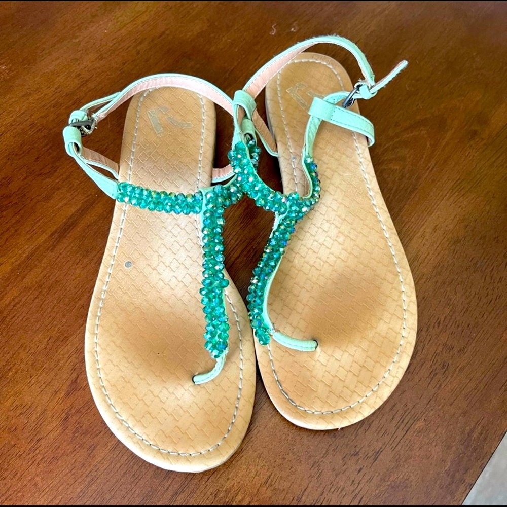 Report Beaded T-Strap Sandals